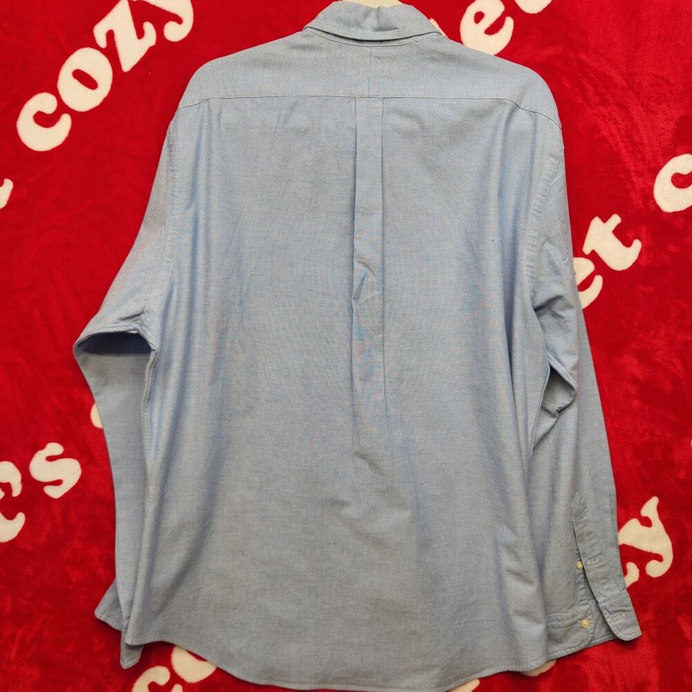 Polo Ralph Lauren Mens XXL Slim Fit Stretch Oxford Button Down Shirt Blue Pony - Picture 7 of 8